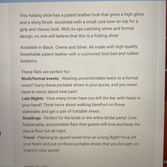 Fit In Clouds All Purpose Foldable Black Patent Flats w Matching Tote NWT - Picture 8 of 8